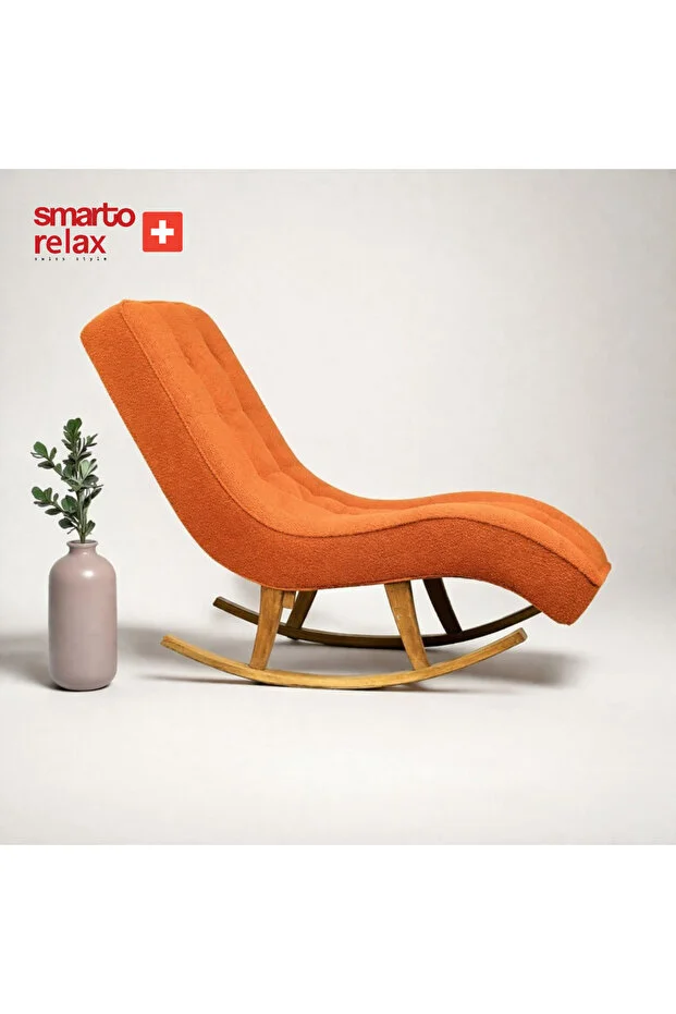 Relax Buket Ergonomik Dinlenme Koltuğu – Leke Tutmaz Kumaş, Modern Dekoratif (Turuncu).